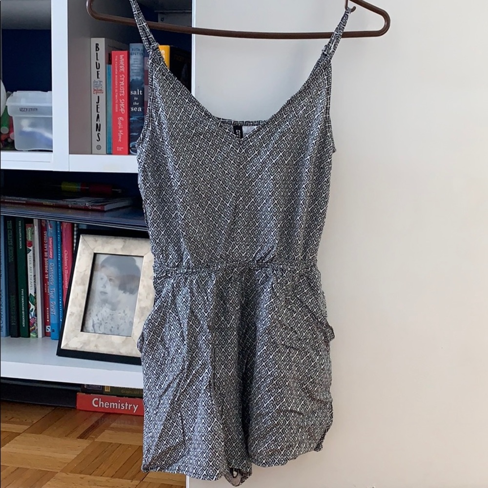 Black and White Patterned Romper